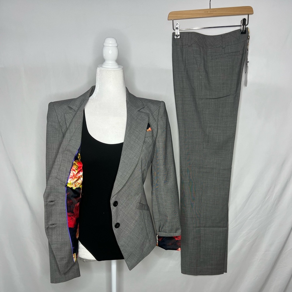 Ted Baker VIVECA/ JULI working title suit jacket and trousers in grey.